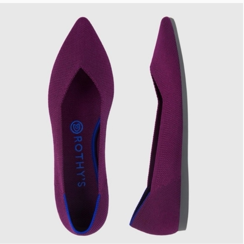 NIB Rothy's Mulberry Point Orchid Retired Flats Washable comfortable Size 8.5